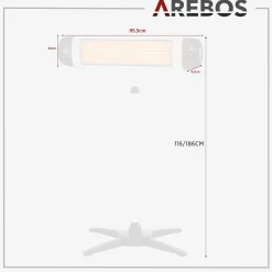 Arebos Infrarot Heizstrahler 2500W mit Kreuzstativ Clearance