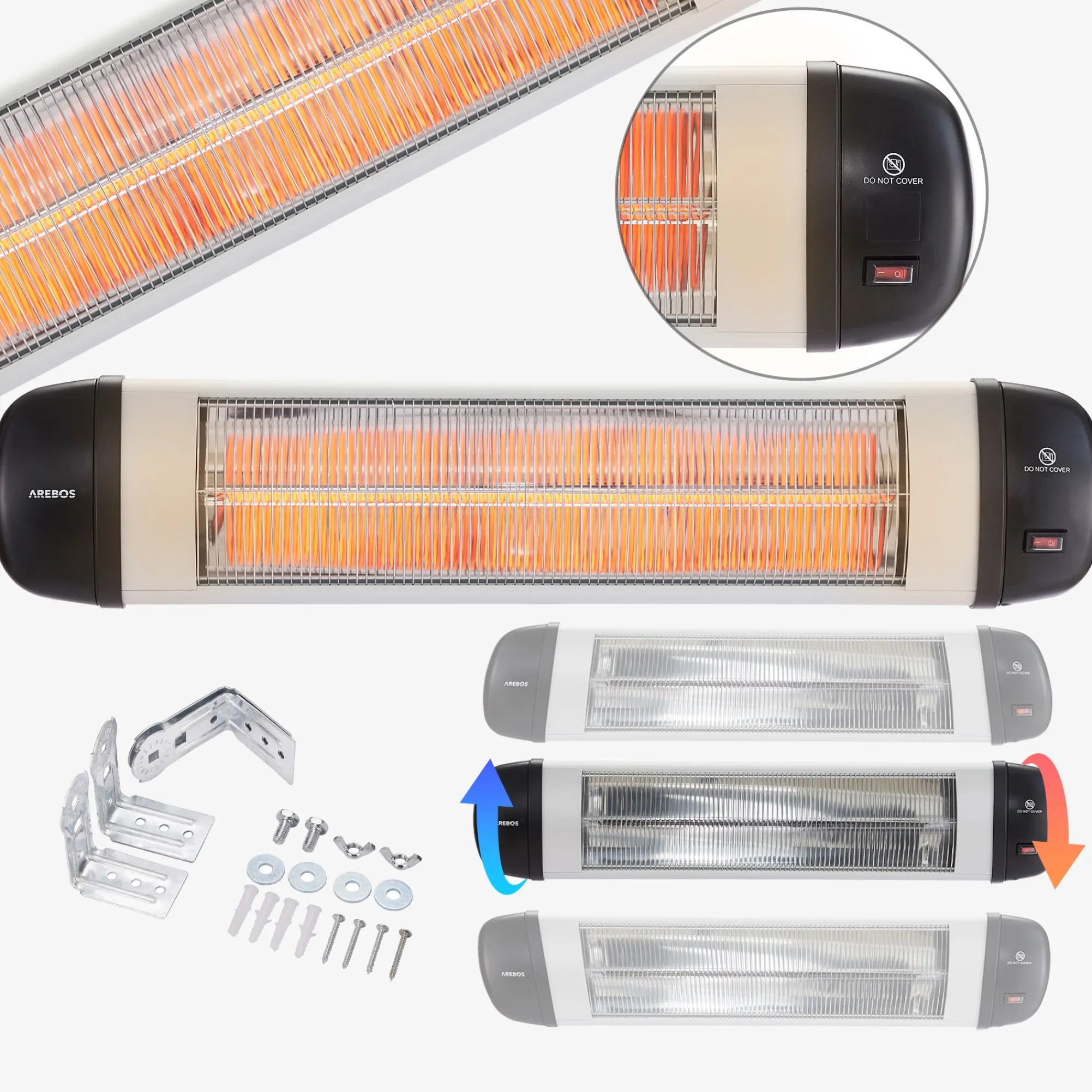 Arebos Infrarot Heizstrahler 2500W silber Online