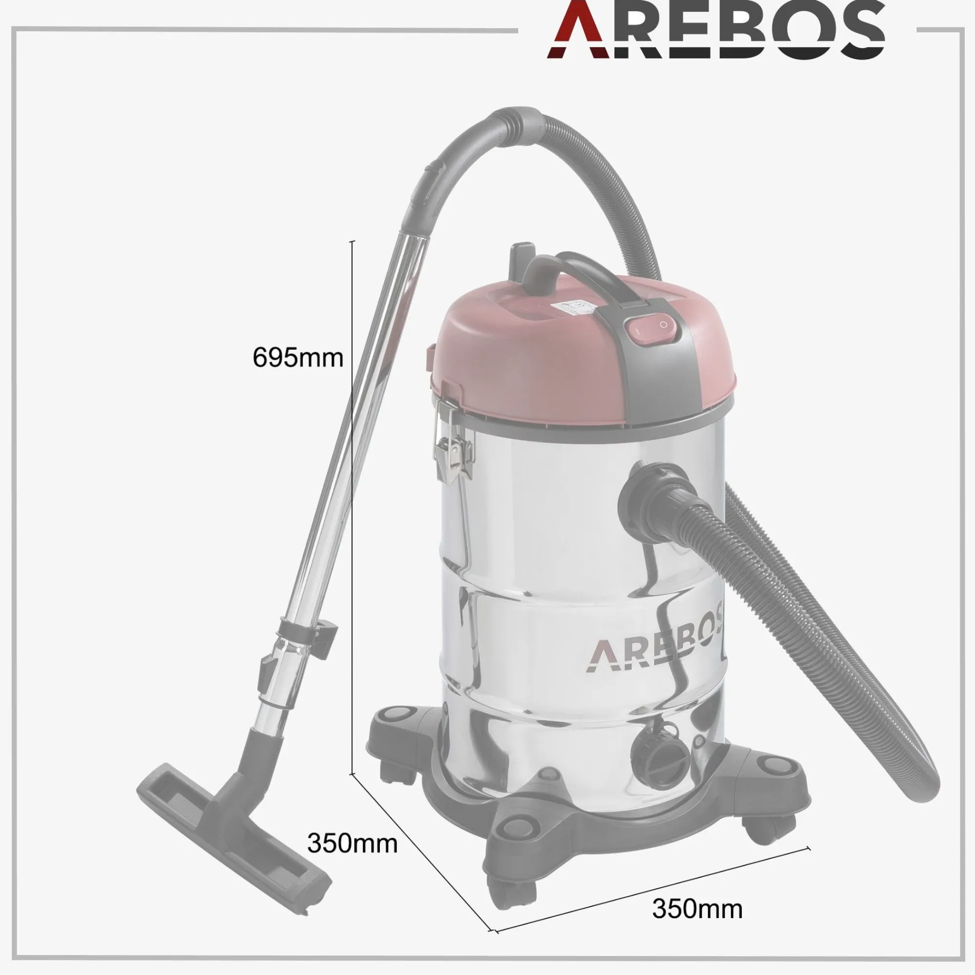 Arebos 4in1 Industriestaubsauger 1800W Edelstahl Outlet
