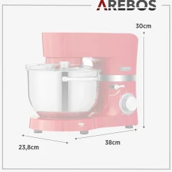 Arebos Küchenmaschine mit 2 Rührschüsseln