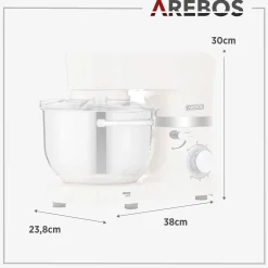 Arebos Küchenmaschine mit 2 Rührschüsseln