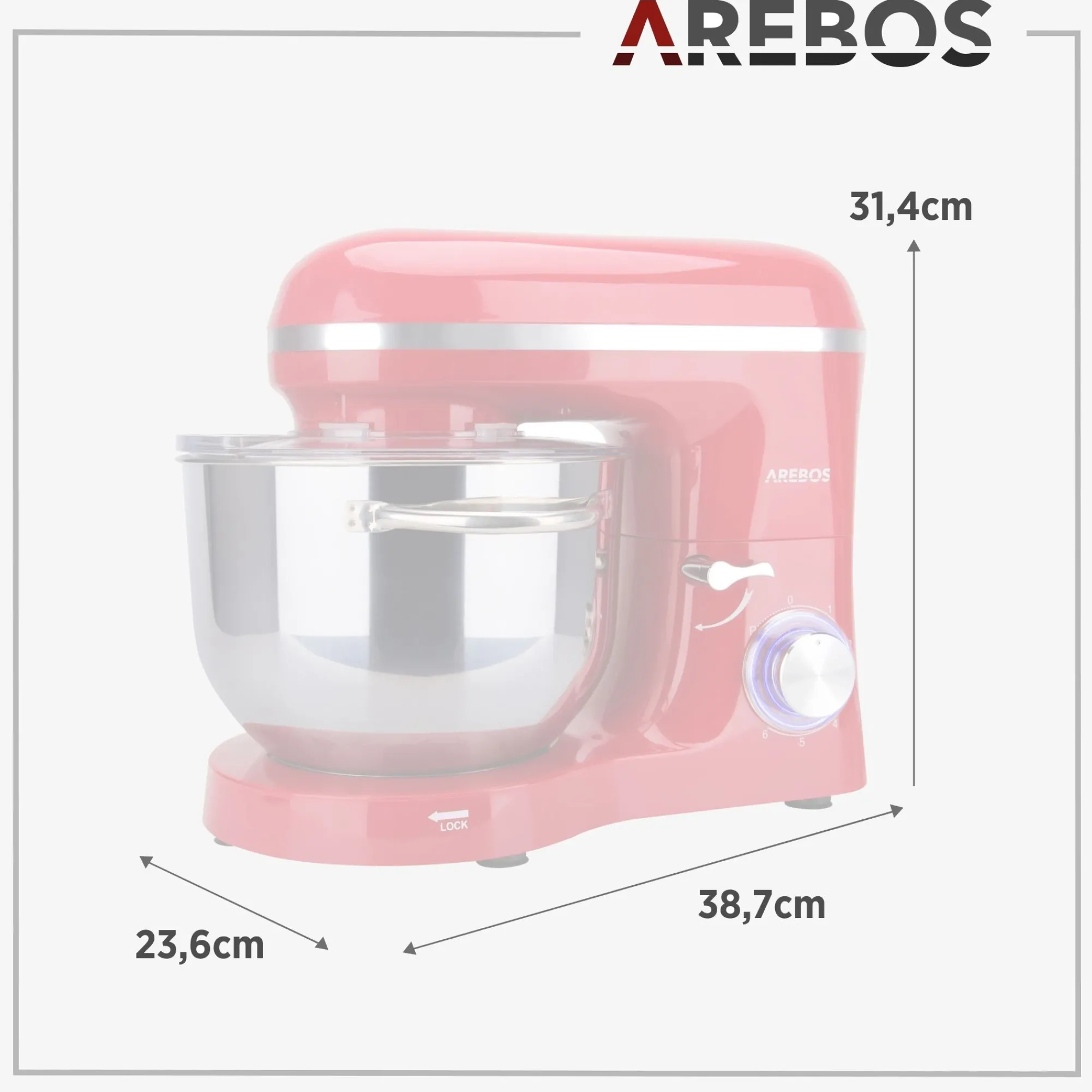 Arebos Küchenmaschine 1500W - 6l Clearance