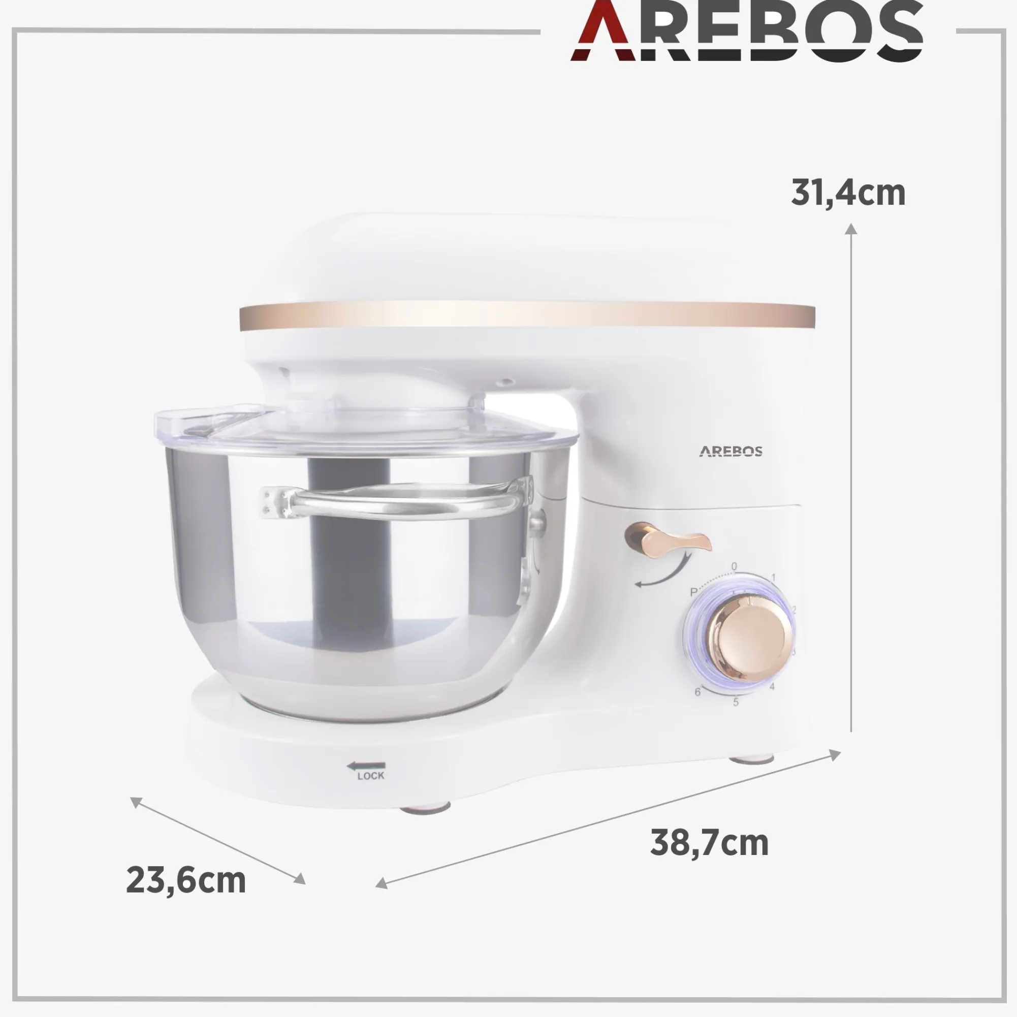 Arebos Küchenmaschine 1500W - 6l Clearance
