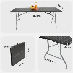 Arebos Klapptisch - 182 cm Outlet