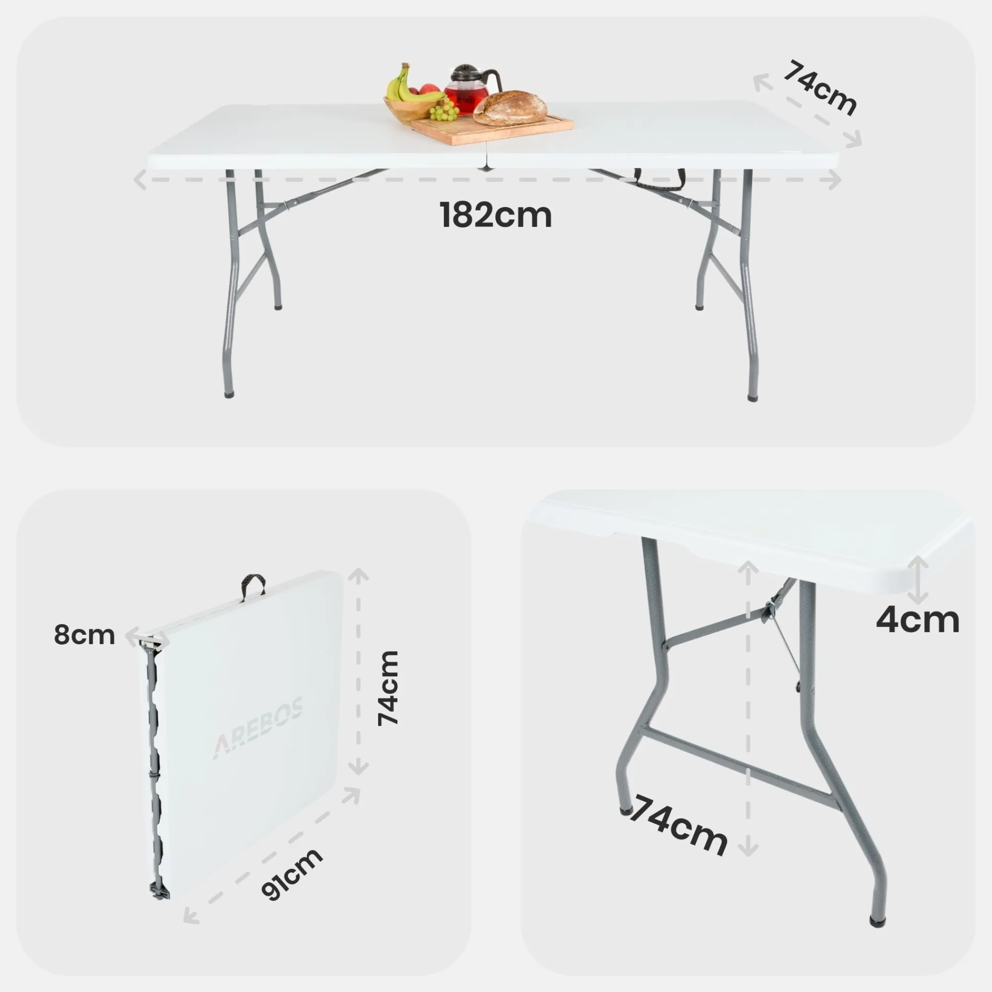 Arebos Klapptisch - 182 cm Outlet