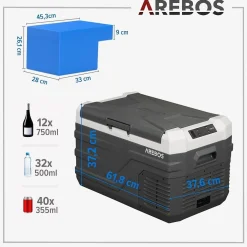 Arebos Kompressor Kühlbox 26 L Hot