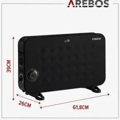 Arebos Konvektor 2000 W schwarz Discount