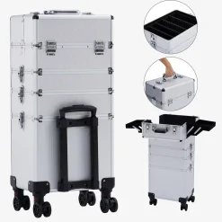 Arebos Kosmetikkoffer XL - 66l inkl. Rollen Hot
