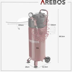 Arebos Luftkompressor 50L 1500W inkl. Zubehör New