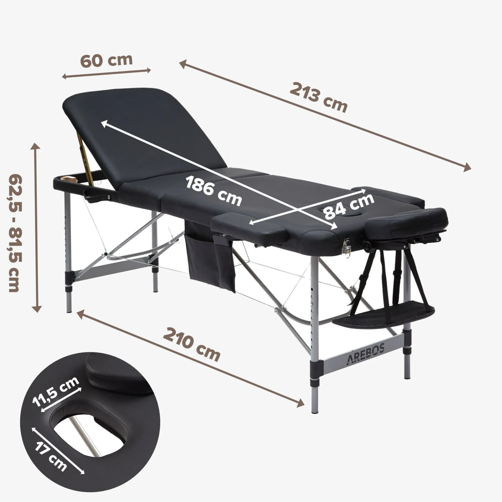 Arebos Massageliege 3 Zonen