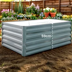 Arebos Metall Hochbeet 120 x 90 x 59 cm New
