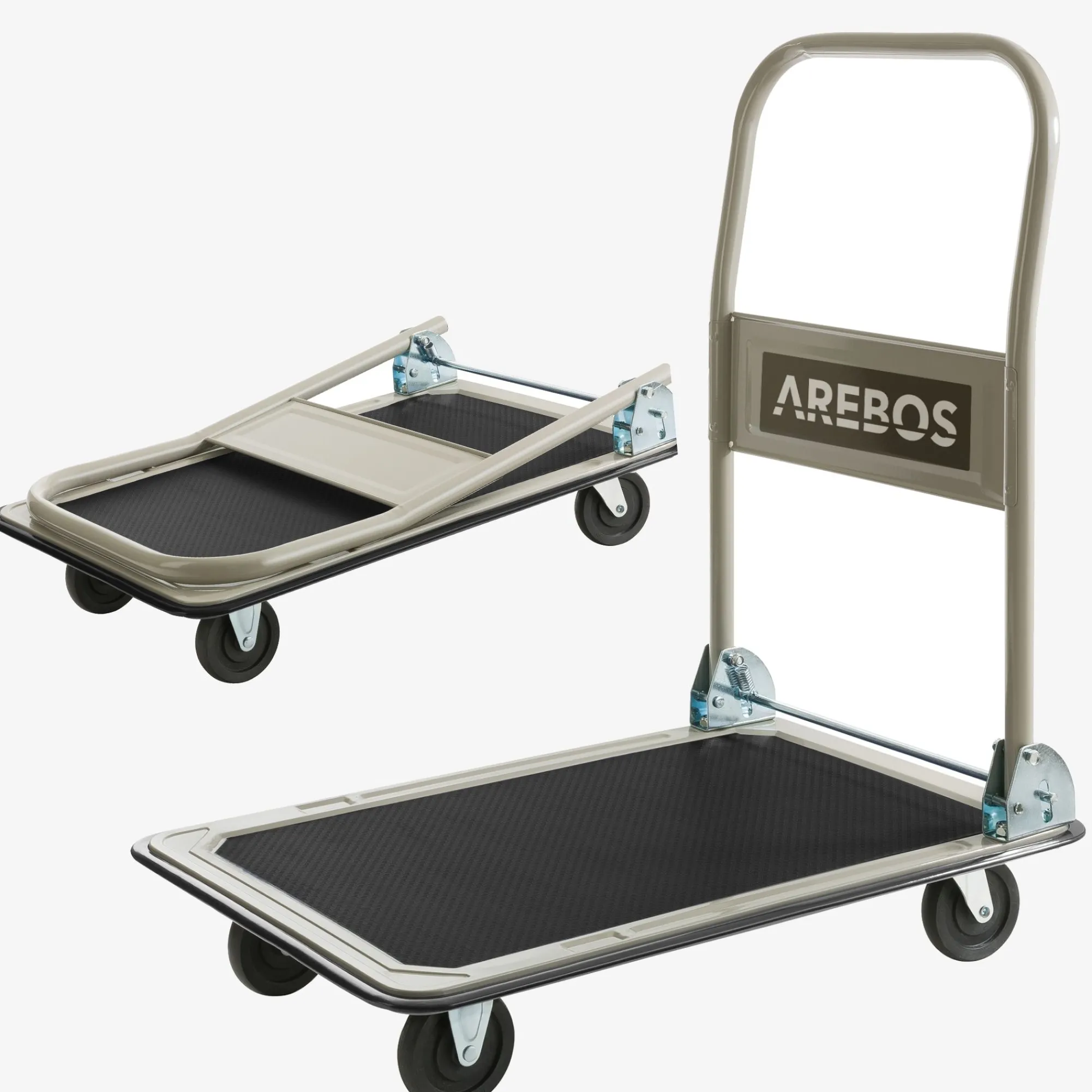 Arebos Plattformwagen 150kg schwarz-creme New
