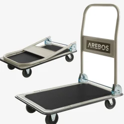Arebos Plattformwagen 150kg schwarz-creme New