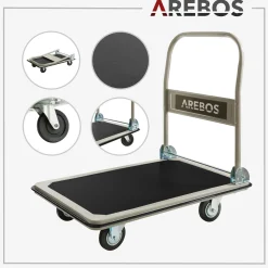 Arebos Plattformwagen 300kg schwarz-creme Online