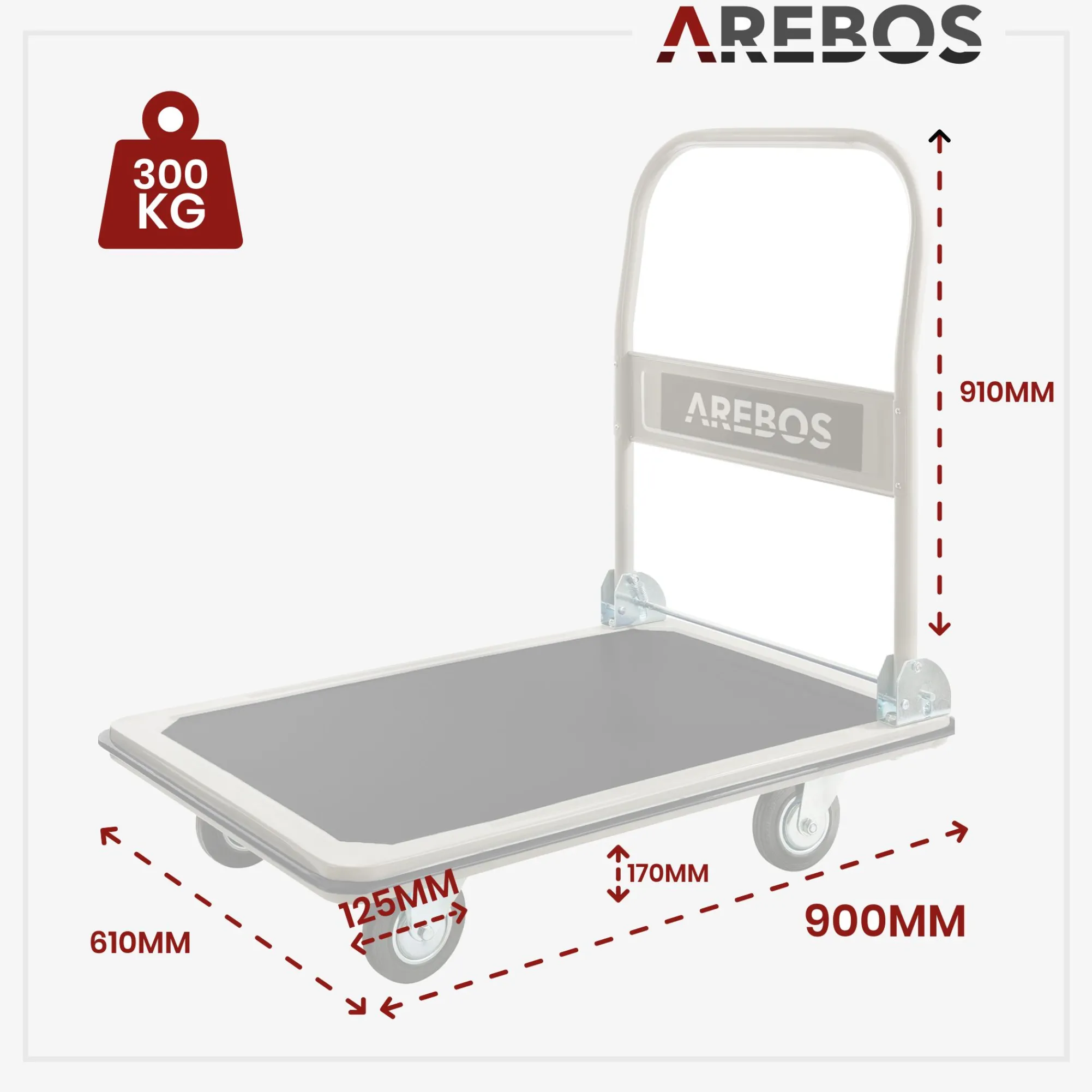 Arebos Plattformwagen 300kg schwarz-creme Online