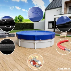 Arebos Poolabdeckung rund 460 cm (Für Ø 366-400cm Pools) Hot