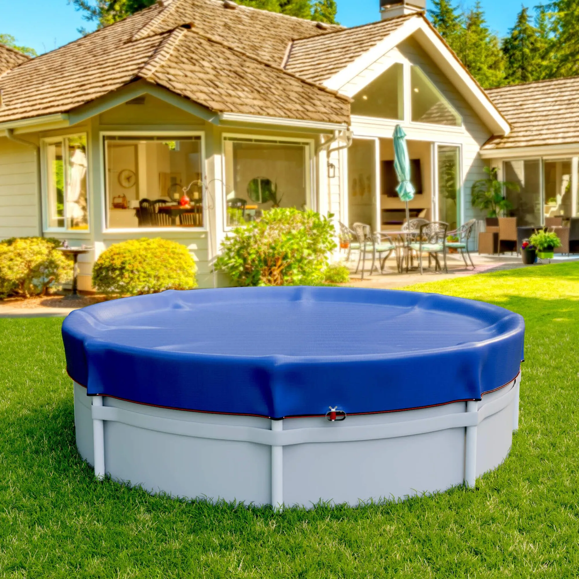 Arebos Poolabdeckung rund 610 cm (Für Ø 500-550 cm Pools) Hot