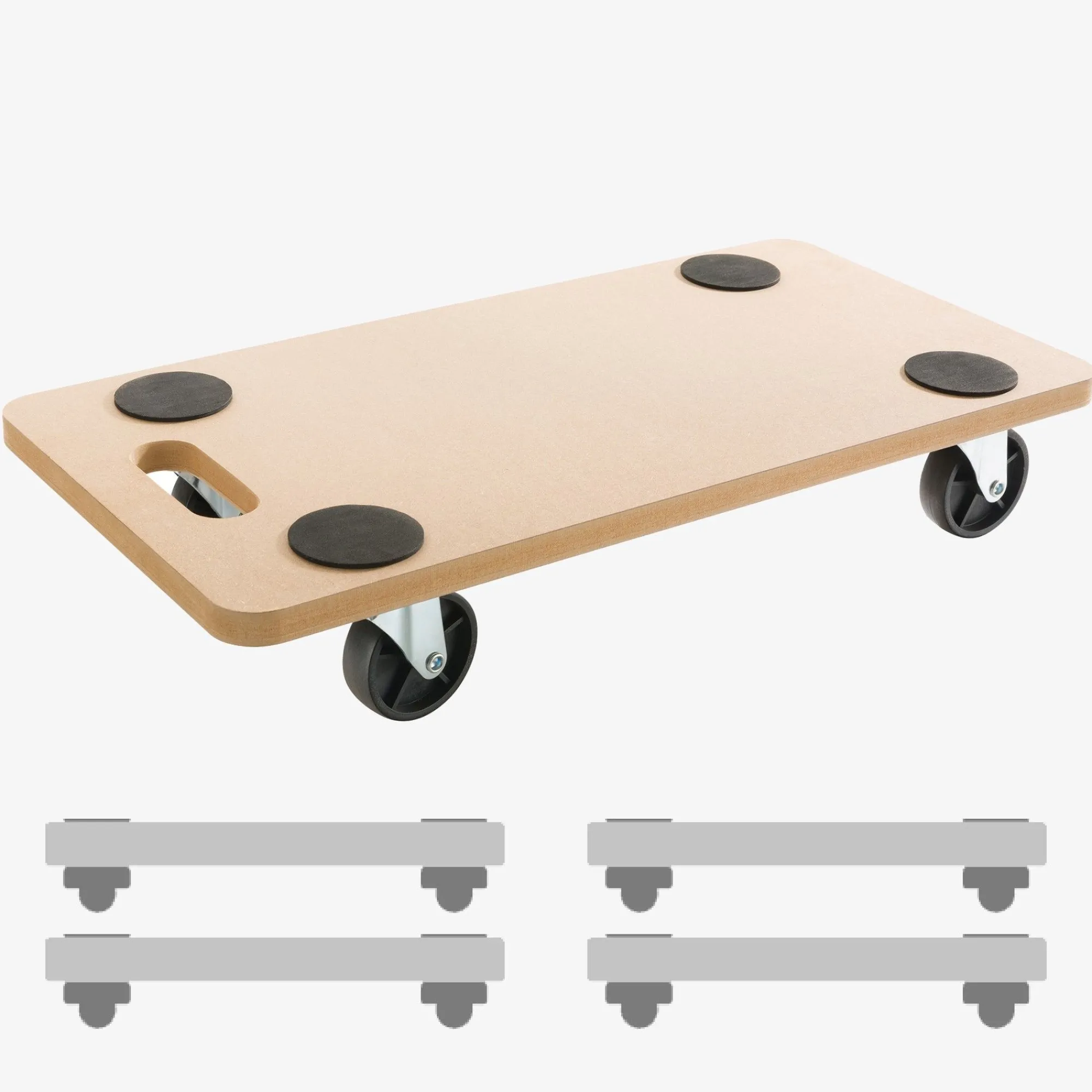 Arebos Rollbrett 200kg 4 Stück
