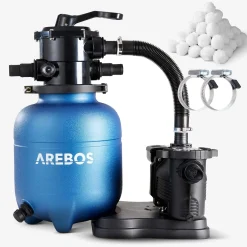 Arebos Sandfilteranlage inkl. Filterbälle - Blau Outlet