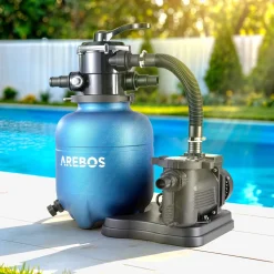 Arebos Sandfilteranlage inkl. Filterbälle - Blau Outlet