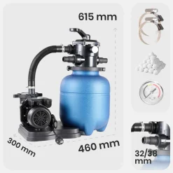 Arebos Sandfilteranlage inkl. Filterbälle - Blau Outlet