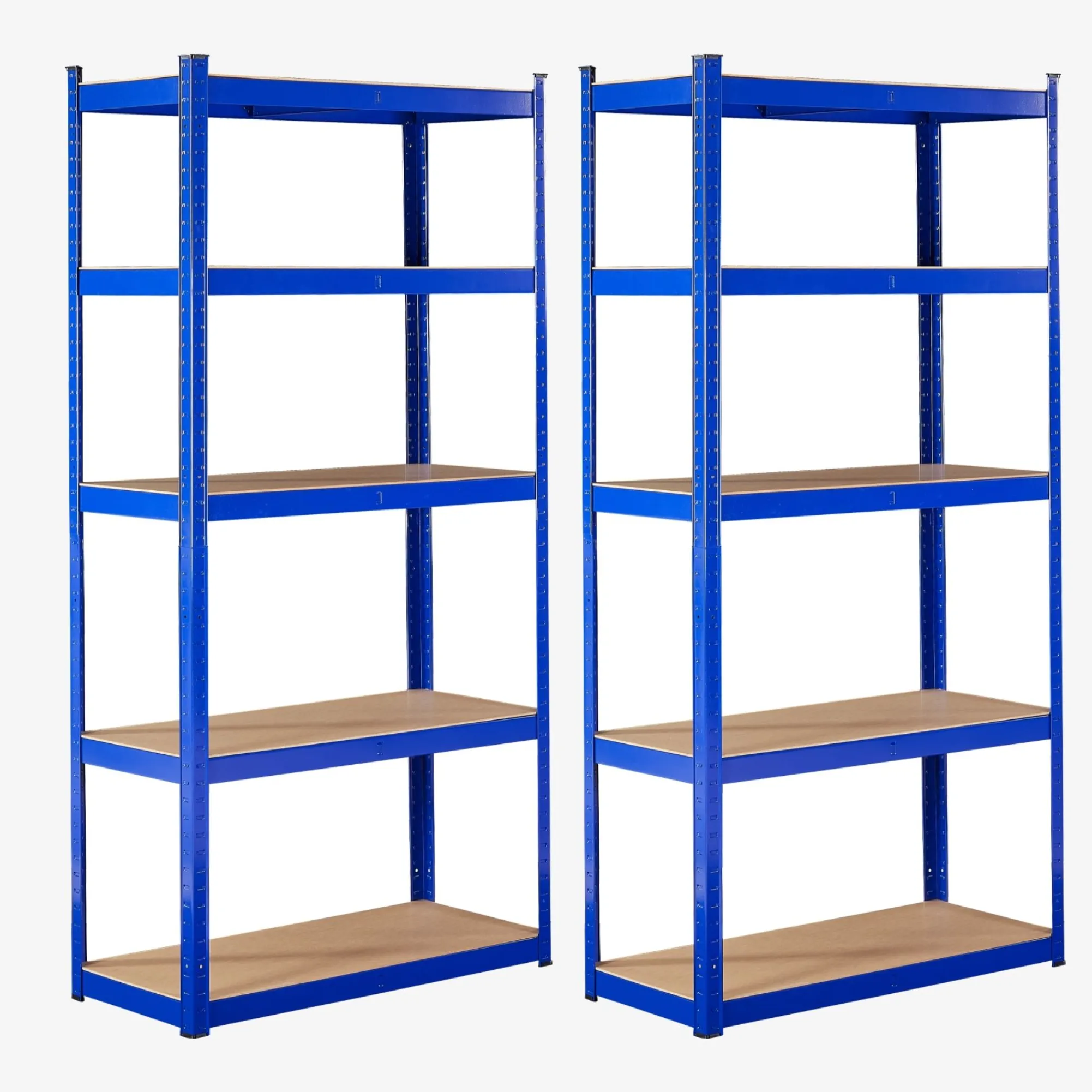 Arebos Schwerlastregal Eckregalkombination Blau Discount