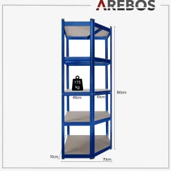 Arebos Schwerlastregal Eckregal 180 x 70 x 70 cm 875 kg Blau New