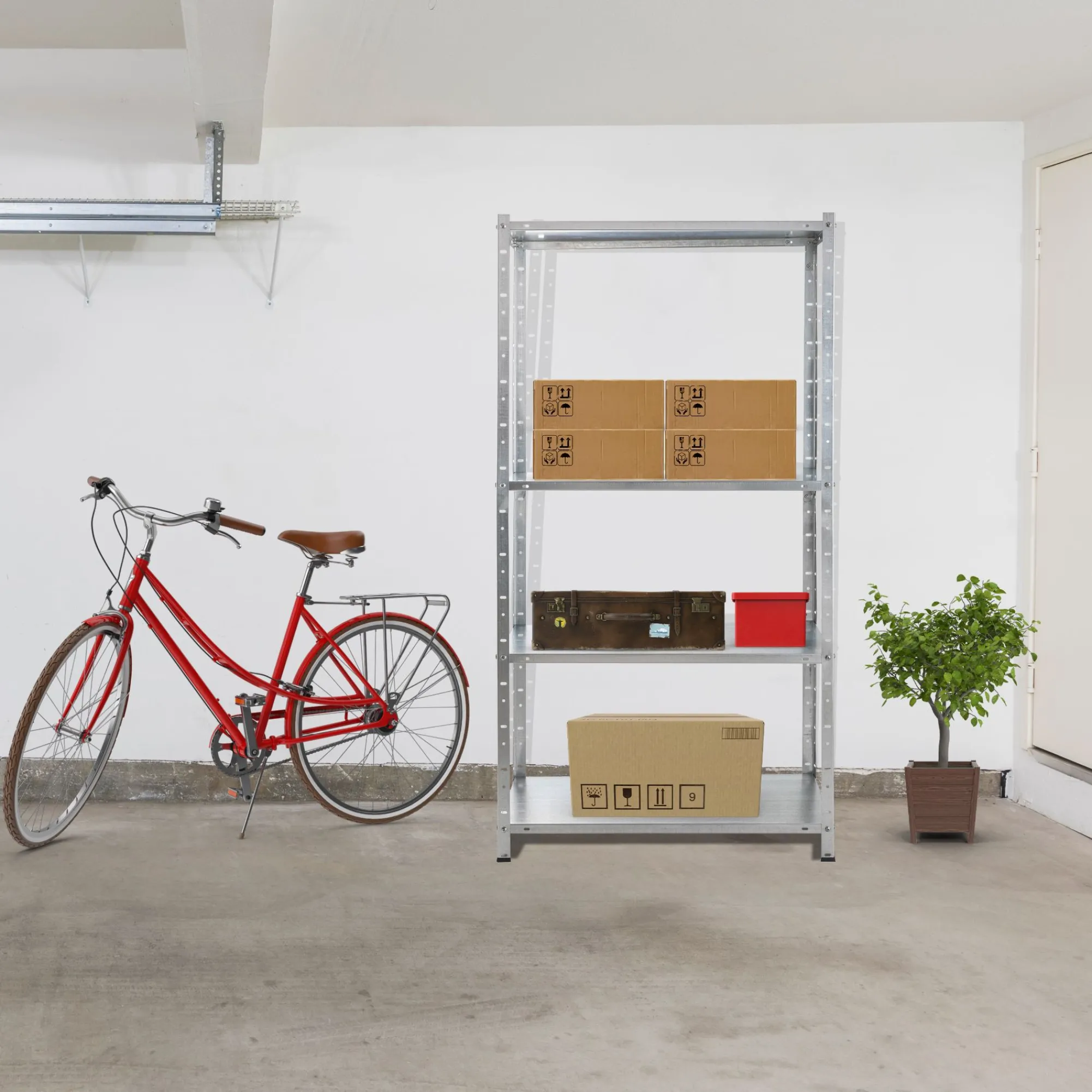 Arebos Schwerlastregal 150 x 75 x 30 cm 100 kg Silber Outlet