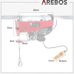 Arebos Seilwinde 1000 kg Discount