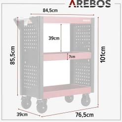 Arebos Servicewagen 3 Etagen - 8-teilig Best