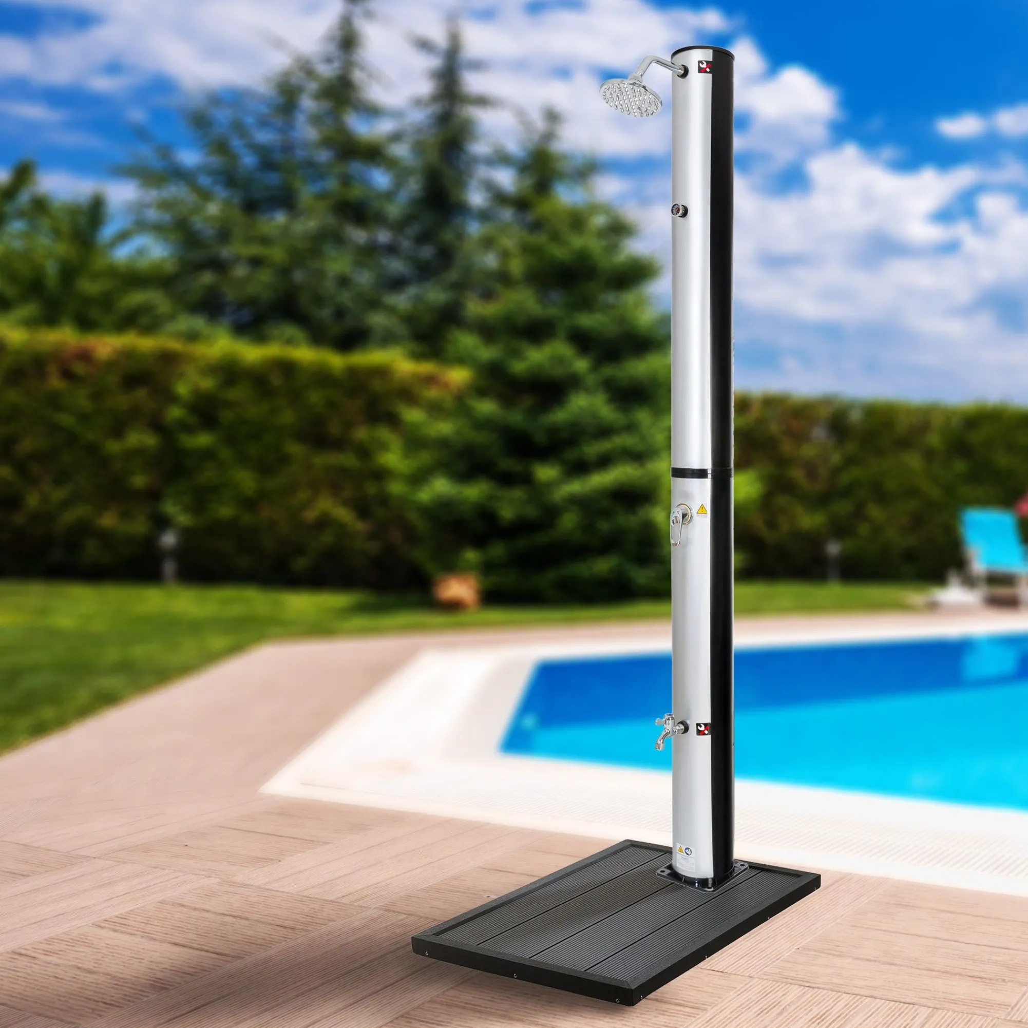 Arebos Solardusche Bodenelement - Anthrazit Best