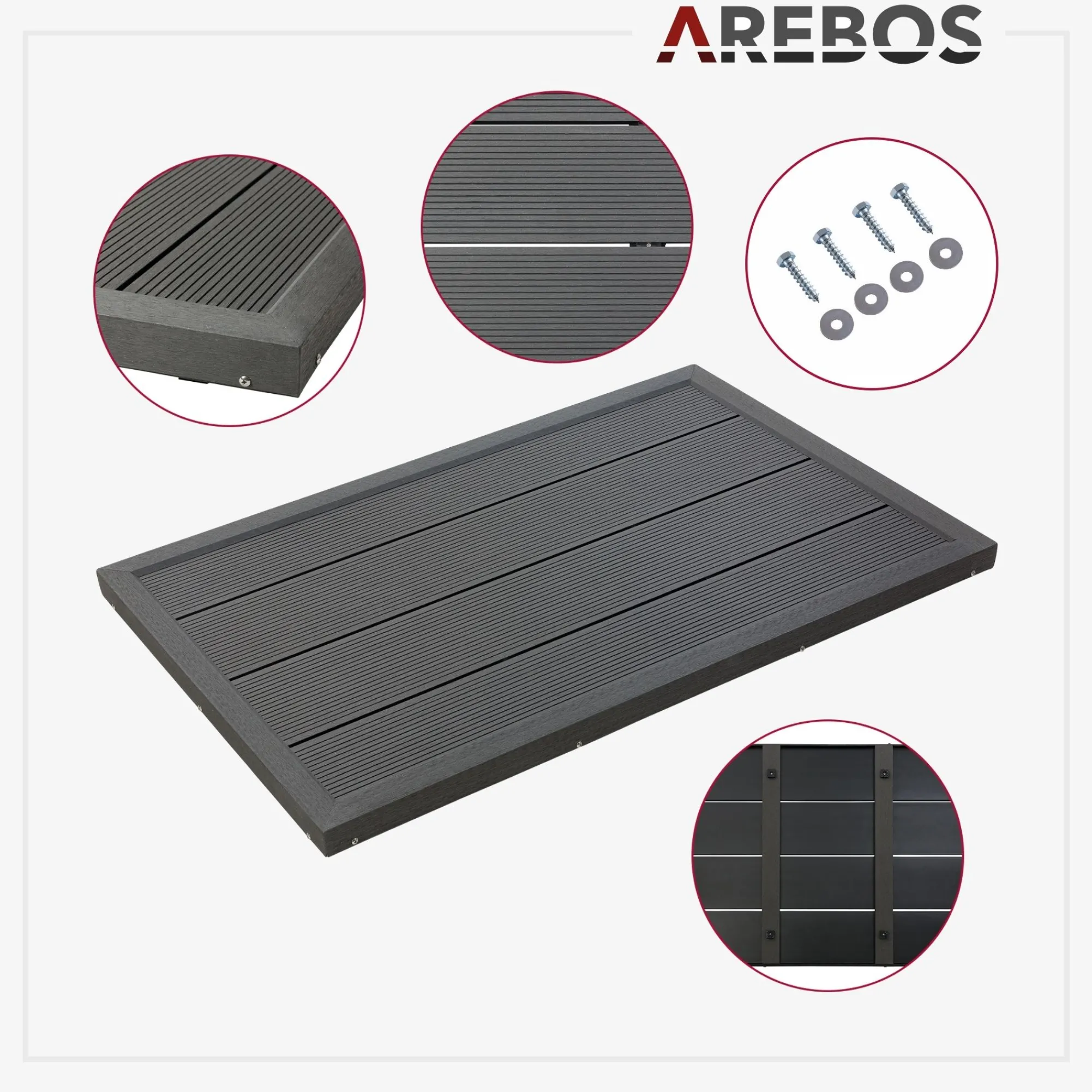 Arebos Solardusche Bodenelement - Anthrazit Best