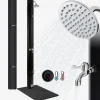 Arebos Solardusche 35L Schwarz & Bodenelement Anthrazit Online
