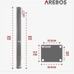 Arebos Solardusche 35L Schwarz & Bodenelement Anthrazit Online