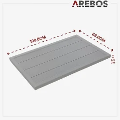 Arebos Solardusche 60L schwarz + Bodenplatte Anthrazit Online