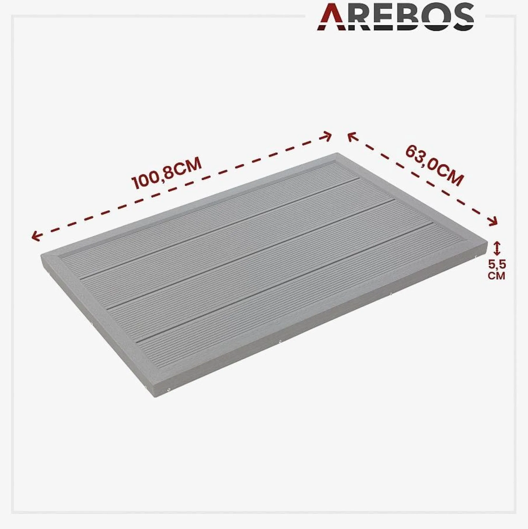 Arebos Solardusche 60L schwarz + Bodenplatte Anthrazit Online