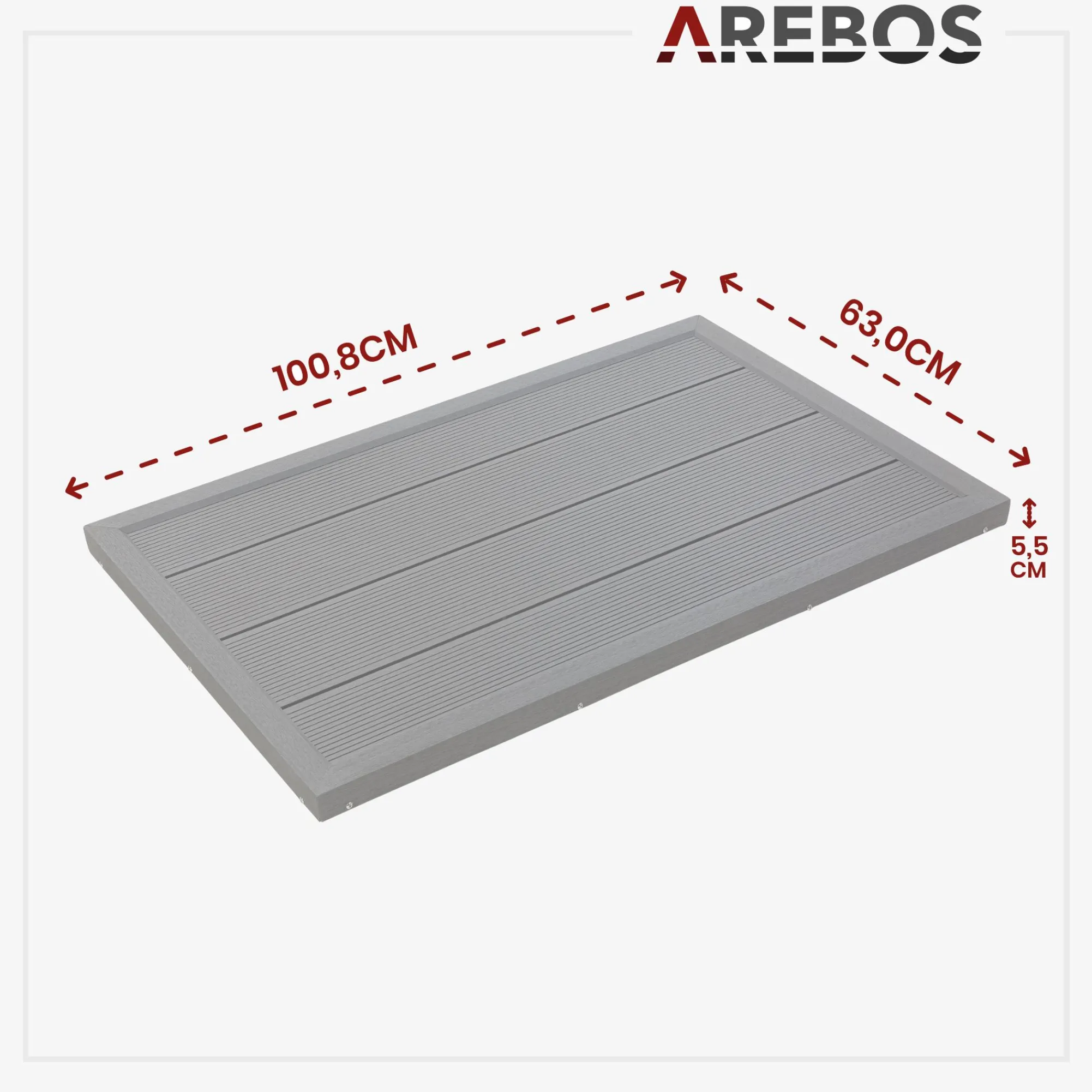 Arebos Solardusche 35L Silber - Bodenelement Anthrazit Outlet