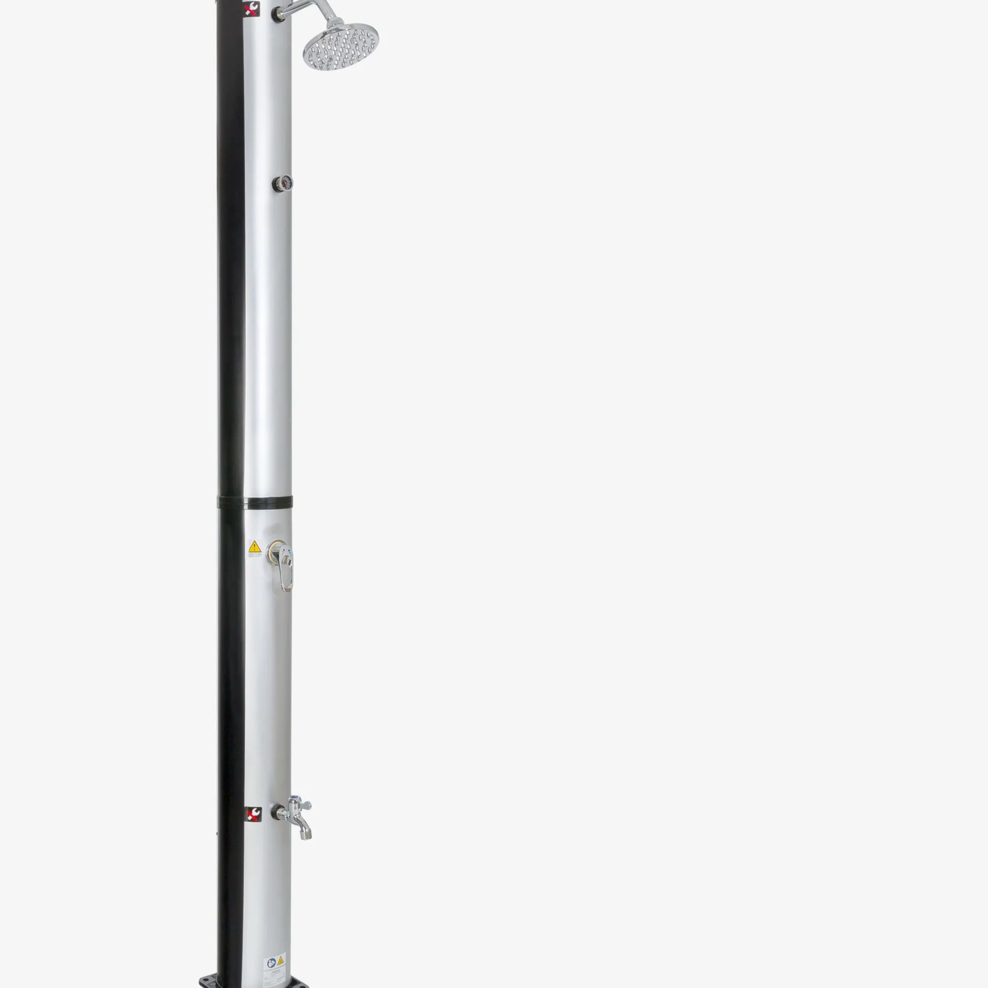 Arebos Solardusche 37L silber - rund - mit Thermometer Hot