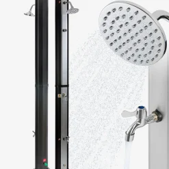 Arebos Solardusche 35L silber/schwarz mit Thermometer Hot