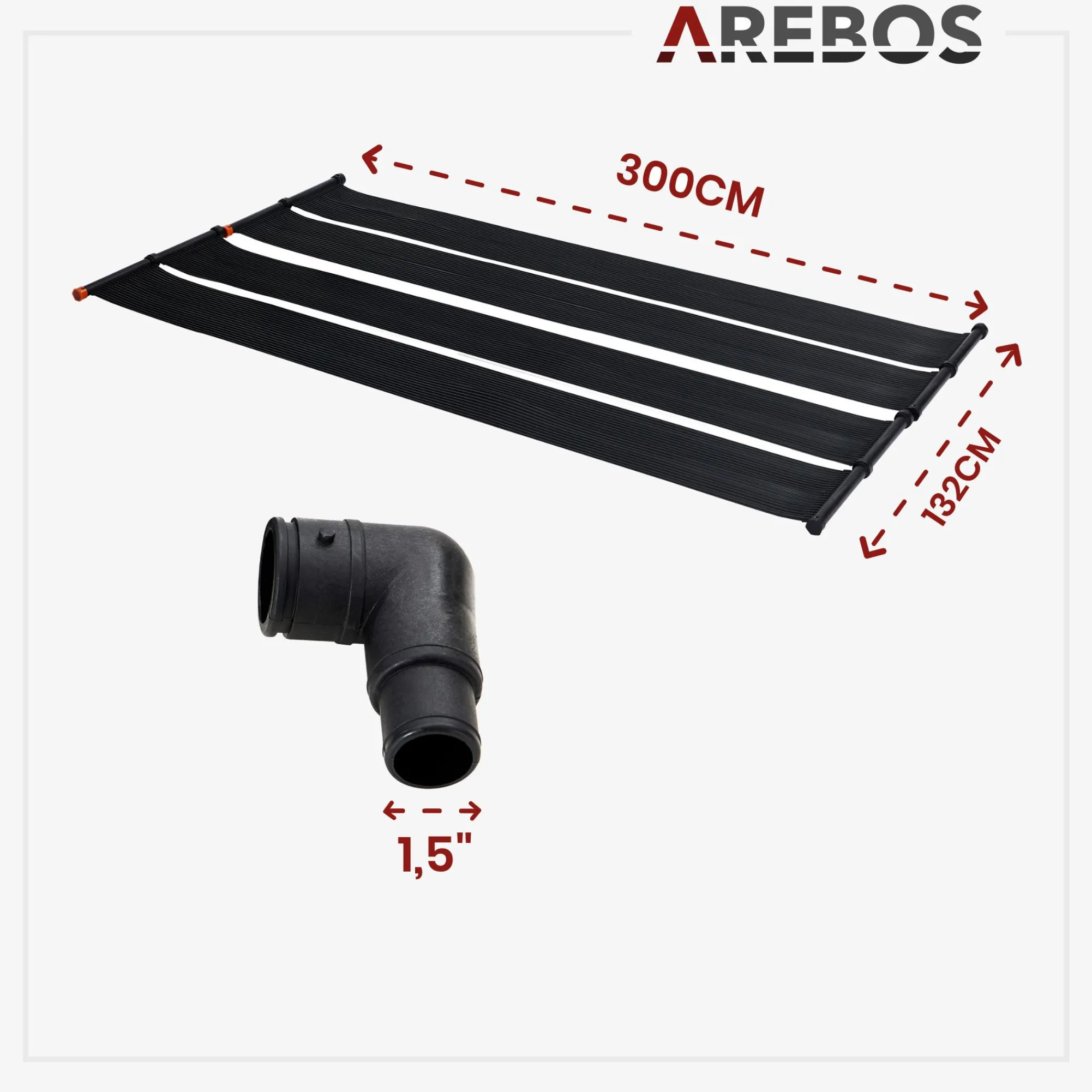 Arebos Solarheizung 66cmx300cm 2 Stück Best
