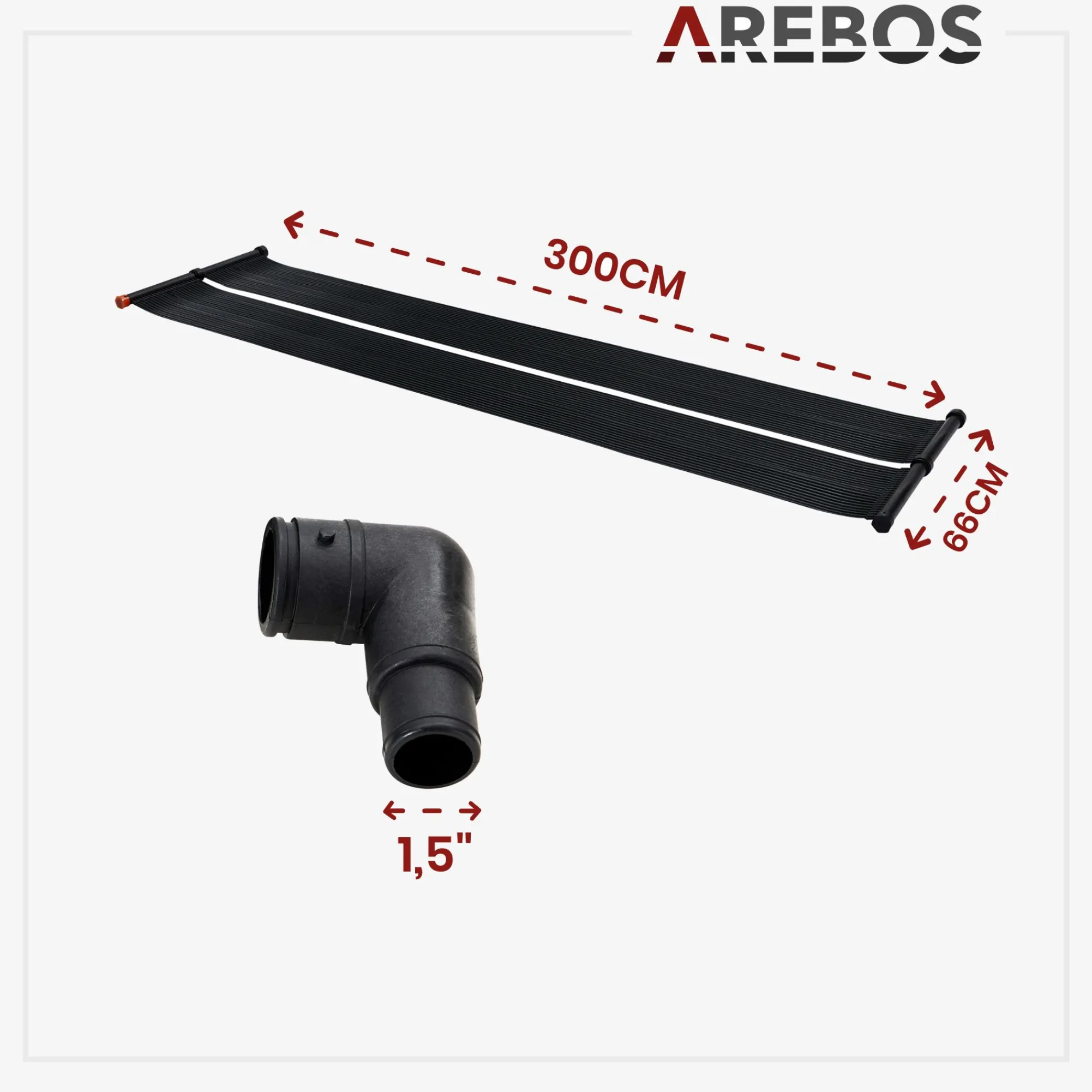 Arebos Solarheizung - 66 x 300cm - inkl. Zubehör Discount