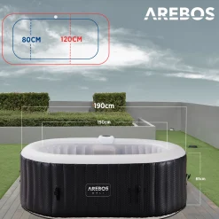 Arebos Spa Pool Bali oval mit LED - 2400W Sale