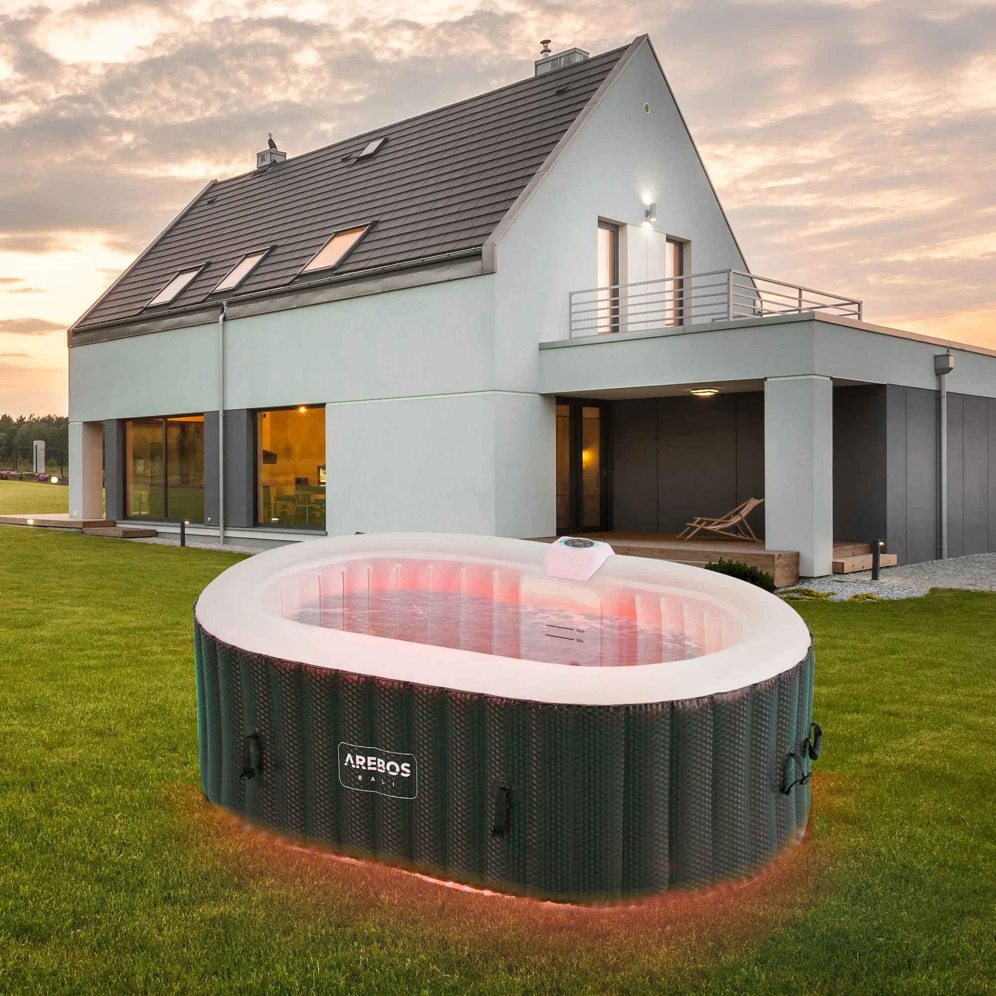 Arebos Spa Pool Bali oval mit LED - 2400W Sale