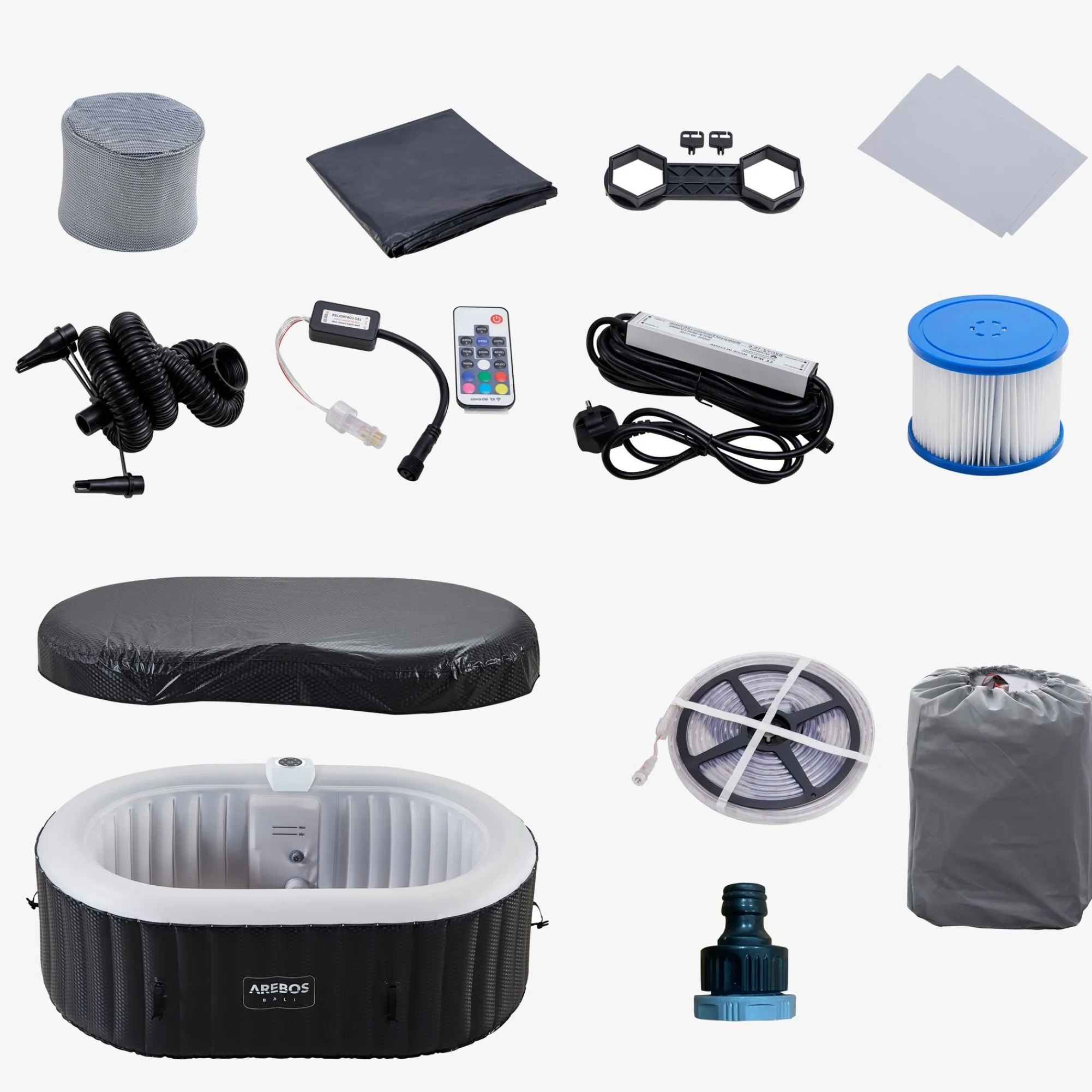Arebos Spa Pool Bali oval mit LED - 2400W Sale