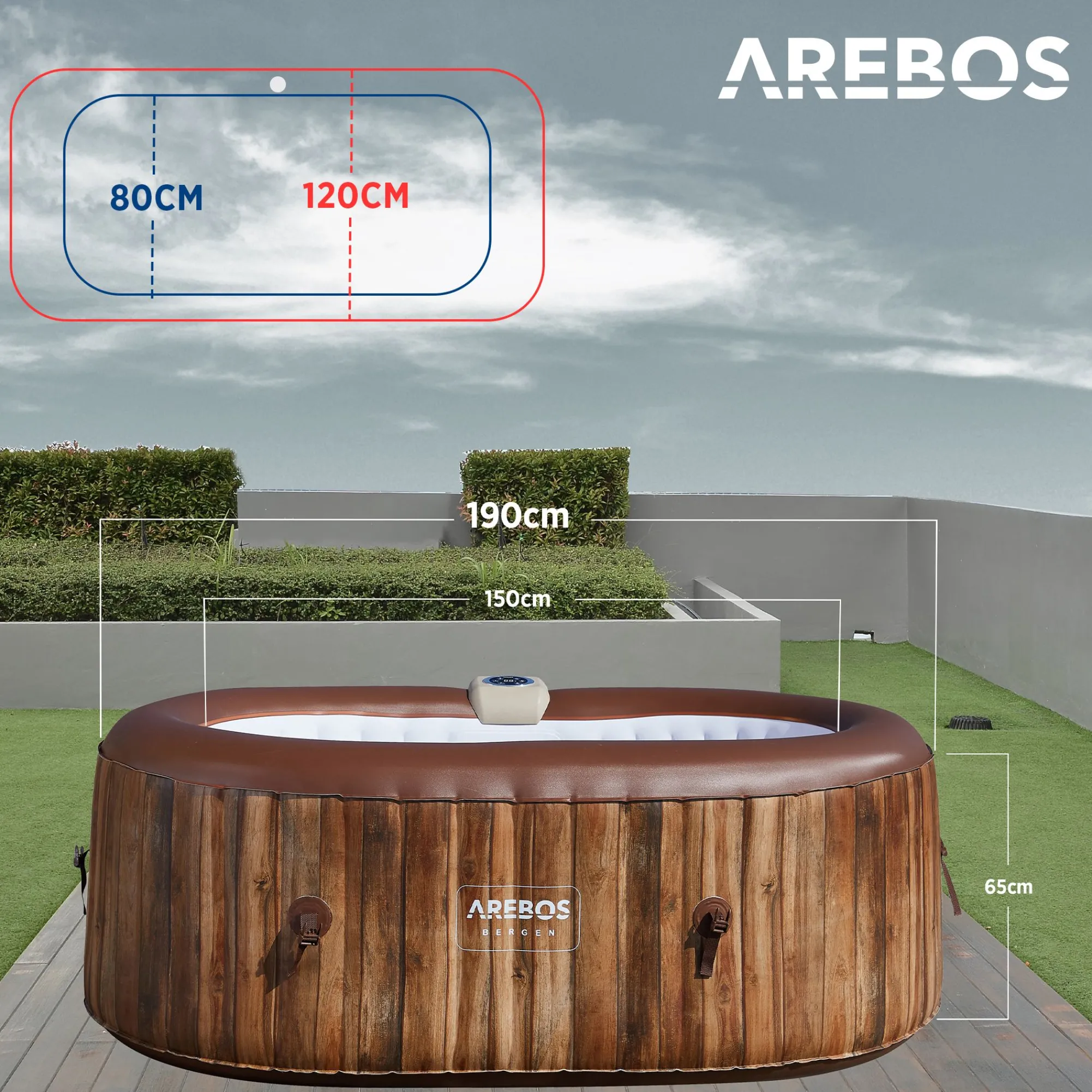 Arebos Spa Pool Bergen oval - 2400W Sale