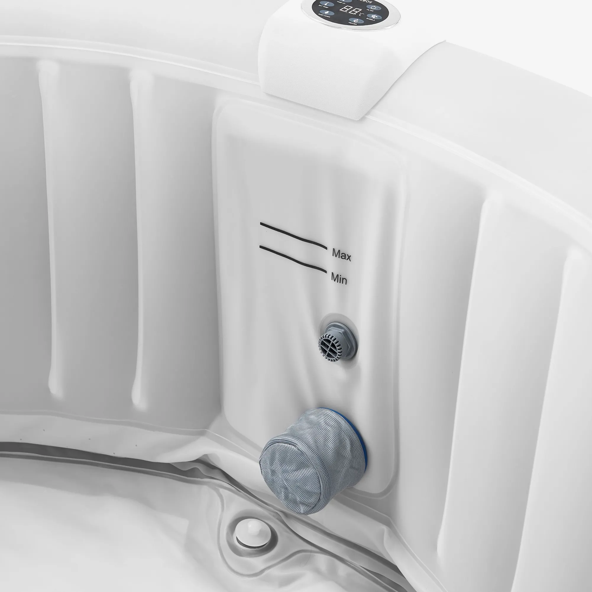 Arebos Spa Pool Santorini rund mit LED - 2400W Discount
