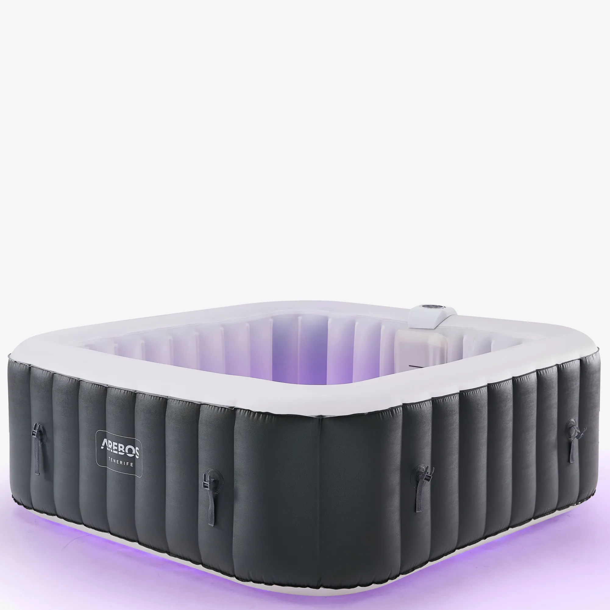 Arebos Spa Pool Tenerife quadratisch mit LED - 2400W Hot