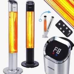 Arebos Terrassenheizstrahler Premium 2000W Silber Discount