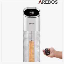 Arebos Terrassenheizstrahler Premium 2000W Silber Discount