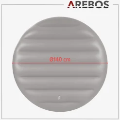 Arebos Thermoabdeckung für Whirlpool 4P Ø140 cm grau Outlet